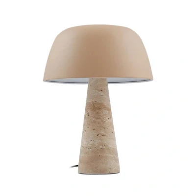 Image of Lindby table lamp Magritt, beige, metal, stone, 41 cm
