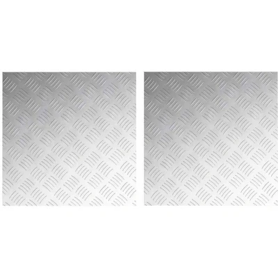 Image of vidaXL Stair Treads Silver Metal 50 x 0.3 cm