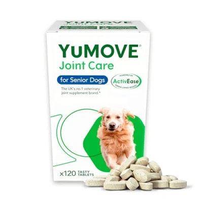 Image of YuMOVE Senior Dog High Strength Joint Supplement for Older, Stiff Dogs with Glucosamine, Chondroitin, Green Lipped Mussel Aged 9+ 120 Tablets,Package may vary