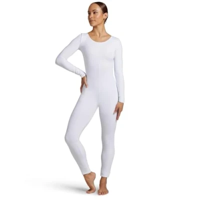 Image of Capezio Women&#039;s Long Sleeve Unitard, White, S
