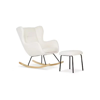 Image of CuddleCo Marley Nursing Chair and Footstool Teddy Off White