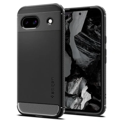 Image of Spigen Rugged Armor TPU Back Cover Black Google Pixel 8a