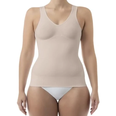 Image of Farmacell Shape 607 (Nude, L) Women&#039;s Shaping Control Vest with Flat Tummy and Push up Effect