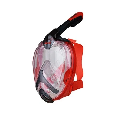 Image of SEAC Unica + Bag, Full Face snorkeling Mask 180 GoPro Compatible Snorkel Panoramic with anti fog leak Design, Adults