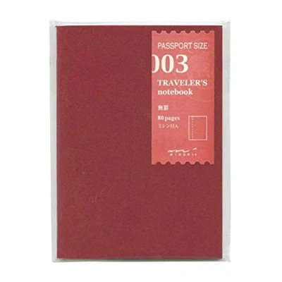 Image of Midori Traveler&#039;s Notebook (Refill 003) Blank Passport Size
