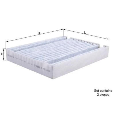 Image of 2238350000, 2238351300, 2238352300, A2238350000, A2238352300 Pollen Filter MAHLE ORIGINAL LAK 1151/S Activated Carbon 194mm 241mm 35mm