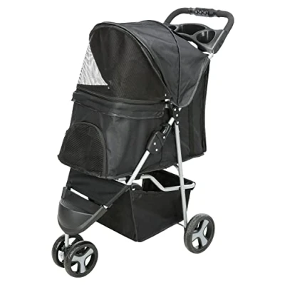 Image of TRIXIE 28958 Pushchair, Dimensions: 47 x 100 80 cm, Black