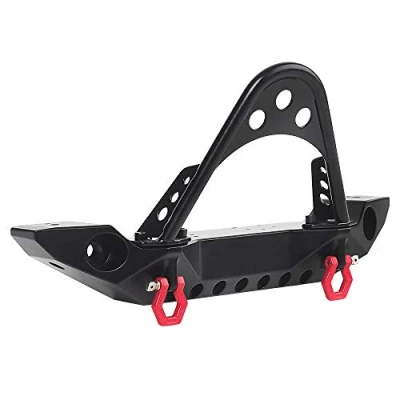 Image of INJORA RC Front Bumper Metal with LED Light and Tow Hook for 1:10 Crawler Traxxas TRX 4 Axial SCX10 II 90046 III AXI03007