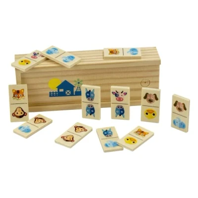 Image of Science4you Animal Dominos for Children Wooden Dominoes Kids Set with Toys 3 year olds Educational and Games Gifts