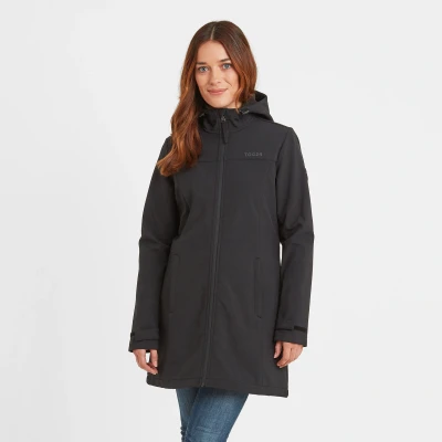 Image of TOG24 Keld Womens Softshell Long Jacket Black Size 10 UK
