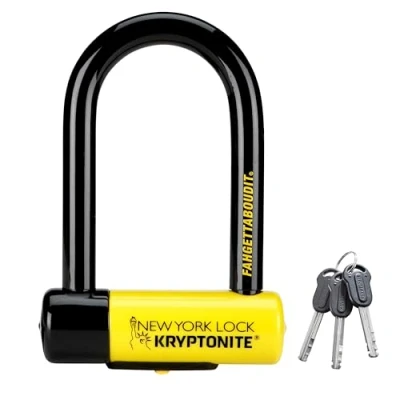 Image of Kryptonite New York FAHGETTABOUDIT Lock Yellow, Mini, 23 x 15.2 3 cm