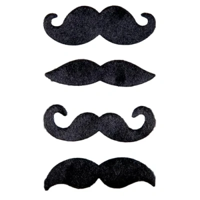 Image of Wicked Costumes Black Funny Moustaches 4 Pack Fancy Dress Accessory