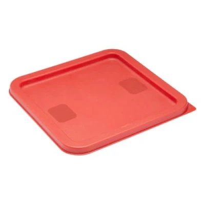 Image of Hygiplas Square Food Storage Container Lid Red Medium