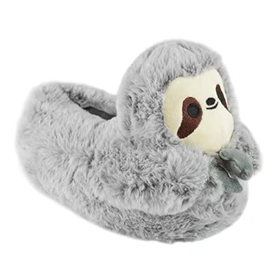 Image of STC Stores Ladies Novelty Animal/Christmas Fun Slippers (Grey Sloth, Large)