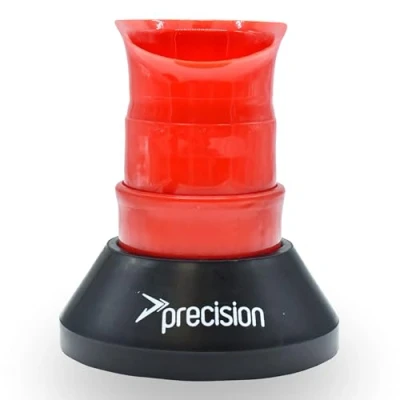 Image of Precision Rugby Telescopic Kicking Tee, Adjustable Height 8 to 14 cm, Durable Heavy Duty Stable Base, Low, Medium and High Angles, Black/Red