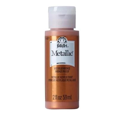 Image of FolkArt Metallic Acrylic Paint in Assorted Colors (2 oz), 6102,2 Ounce Solid Bronze, JA663