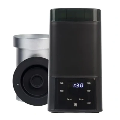 Image of Nebula Boost Decarboxylator &amp; Infuser for Herb Activation Infusion of Butter Oils. Simple Operation, Includes Mess Free Container, Sleeve Updated Lid Design (Boost Black)