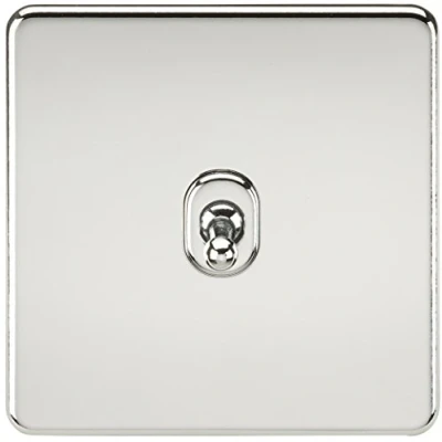 Image of KnightsBridge Screwless 10AX 1G Intermediate Toggle Switch Polished Chrome