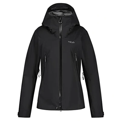 Image of Rab Women&#039;s Kangri GTX Waterproof Breathable GORE TEX Jacket for Trekking, Climbing, &amp; Mountaineering Black 08