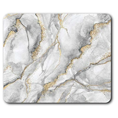 Image of Destination Vinyl ltd Grey White Gold Marble Effect Pattern Mouse Mat Pad Computer PC Laptop Gaming Office Home Desk Accessory Gadget 24432