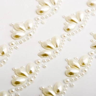 Image of 16cm Regal Pearl Border Trim Self Adhesive Gem Craft Sticker (3 Pieces)
