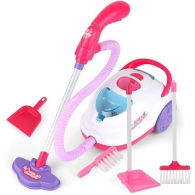 Image of PEBBLE HUG Kids Toy Vacuum Cleaner Hoover, With Accessories And Children Cleaning Playset, For Sound Effect, Parent Child Interaction, Learning