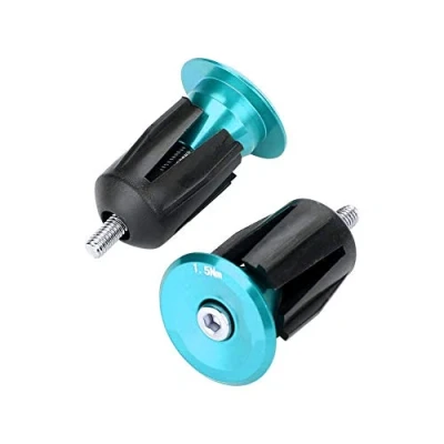 Image of 1 Pair Bicycle Bar End Plugs Sliders Aluminum Alloy Bike Handlebar Cap for Road Mountain (Blue)