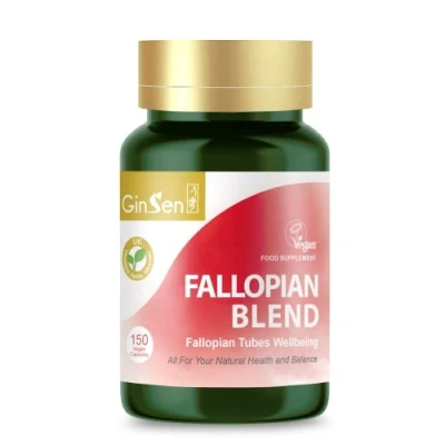 Image of GinSen Fallopian Blend Supports Wellness, Healthy Conception, 150 Capsules, Vegan Approved Supplement, Made in UK