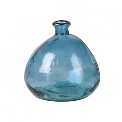 Image of NATURAL LIVING Mila Vase 2L Sapphire Recycled Glass Diameter 17 cm x Height 18