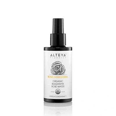 Image of Alteya High Potency Rose Water USDA Organic Facial Toner, 3000 Roses in a Bottle, 100mL Pure Bulgarian Rosa Damascena Flower Hydrolate, Award Winning Moisturizer Biophotonic Glass
