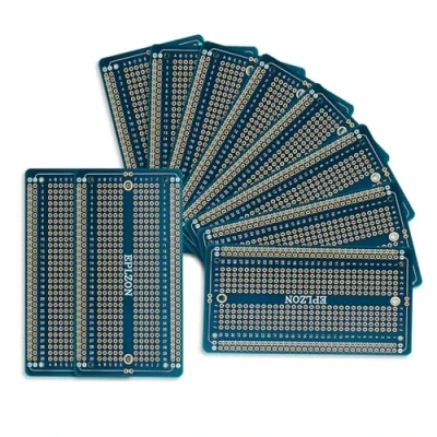 Image of EPLZON 10 Pcs Solderable Breadboard PCB Board Gold Plated Solder for DIY Electronics Projects Apply to Soldering 3.5&quot;x2.05&quot; (Blue)