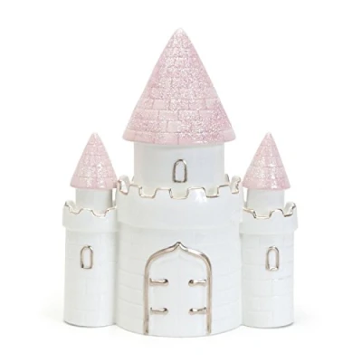 Image of Child to Cherish Ceramic Dream Big Princess Castle Piggy Bank for Girls, Pink