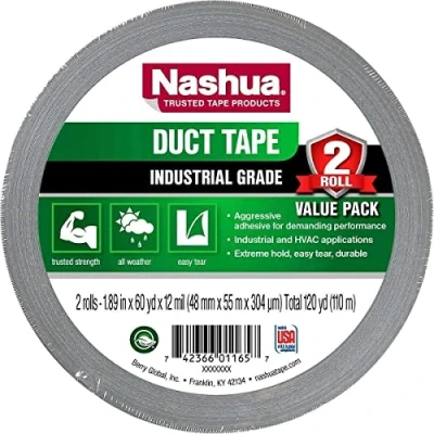 Image of Nashua Duct Tape 12 Mil Thick 2 x 55mtr = 110mtr Value Pack