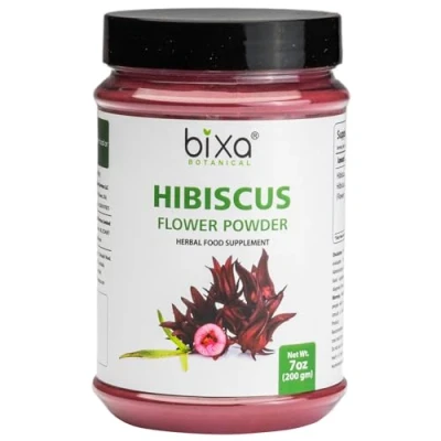 Image of Hibiscus Powder (Hibiscus Rosa Sinensis) Natural Coolant and Refrigerant Internally Useful for Skin Problem &amp; Blood Purifier Externally As Hair Tonic Herbal Supplement (7 Oz / 200g)