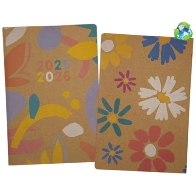 Image of 2024 2025 A5 Kraft WTV Fully Recyclable Diary Academic Hardback Week To View for Year Planner Business, Office, Home, Appointments