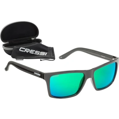 Image of Cressi Unisex Rio Sports Sunglasses, Black/Lens Green, Uni