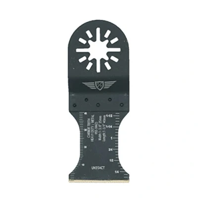 Image of 1 x TopsTools UN35ACT_1 Tungsten Carbide Heavy Metal Blade Compatible with Bosch Fein (Non StarLock) Makita Milwaukee Einhell Ergotools Hitachi Parkside Ryobi Worx Workzone Multitool Accessories