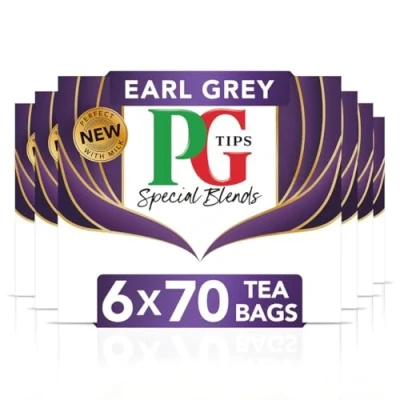Image of PG Tips Special Blends, Earl Grey Tea Bags Bulk, Refreshing, Light &amp; Citrusy With Bergamot Notes, 6 Packs, 420 Plant Based Biodegradable Teabags