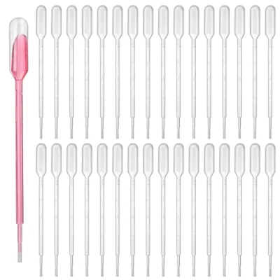 Image of 300 Pcs Pipettes Droppers, 1ml Graduated Pipettes, Plastic Reusable Transfer Transparent Measuring Droppers for Transferring Essential, Oils, Paints, Lab, Experiment