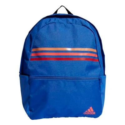 Image of adidas Unisex Classic Horizontal 3 Stripes Backpack, Royal Blue/Wonder Clay, One size