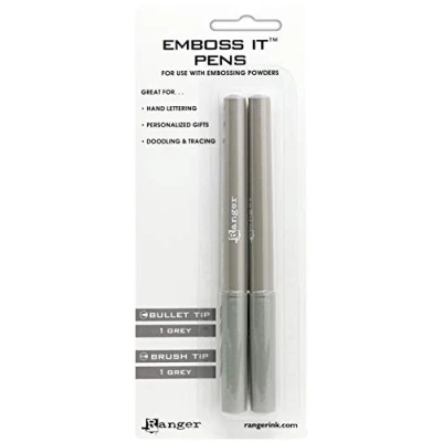 Image of Ranger INDUSTRIES Embossing Pen Set, Grey, Bullet and Brush