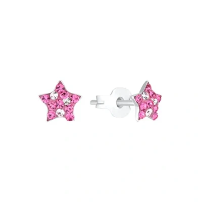 Image of Prinzessin Lillifee Orecchini a bottone per bambine in argento sterling 925, con preciosa, 0,6 cm, argento, stella, forniti confezione regalo gioielli, 2036428
