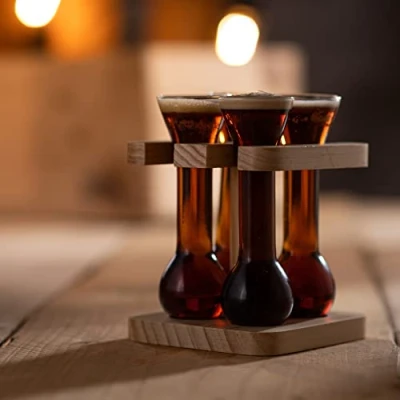 Image of bar@drinkstuff Mini Yards of Ale with Stand 50ml Shot Glasses, Novelty Glasses