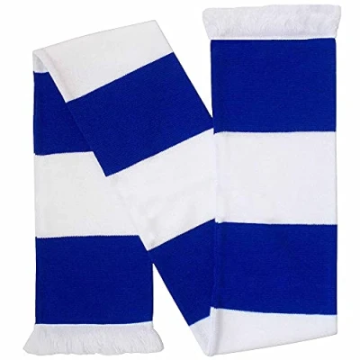 Image of Leicester City Royal Blue and White Football Fans Retro Traditional Match Day Bar Scarf (100% Acrylic)