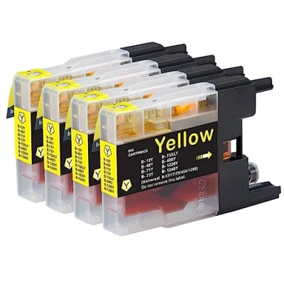 Image of Go Inks 4 Yellow Ink Cartridges to replace Brother LC1240Y &amp; LC1220Y Compatible/non OEM for DCP MFC Printers