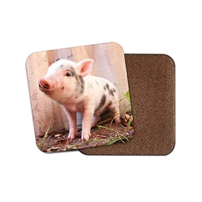 Image of 1 x Cute Piglet Coaster Micro Pig Farm Animal Baby Fun Farmer Pets Mum #15589
