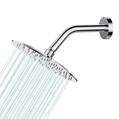Image of AULEEND Rain Shower Head Round Head, High Flow Stainless Steel Rainfall Pressure Design (Chrome, 8 Inch)