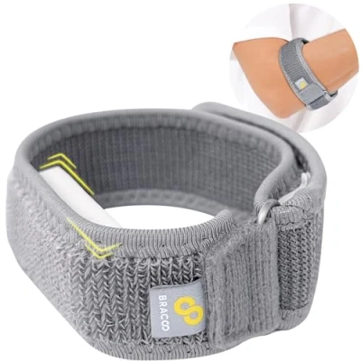 Image of BRACOO EP40 Tennis Elbow Support Strap, Adjustable Brace with EVA Pad Precise Clasp for Tennis/Golfer’s