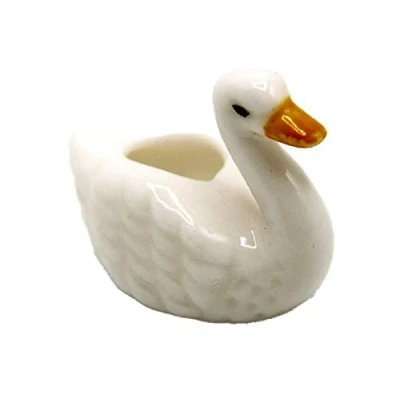 Image of Melody Jane Dolls House Porcelain Duck Pot Vase Miniature Home or Garden Accessory 1:12
