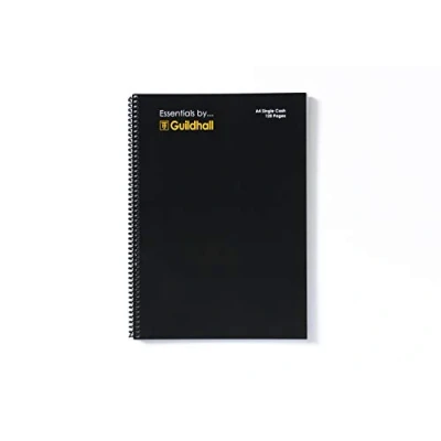 Image of Exacompta Ref GES7421Z Guildhall Essentials Wire bound Single Cash Account Book, A4, 297 x 210mm, 192 Pages of 80gsm Pre Printed Paper Receipts, Expenses, Summaries
